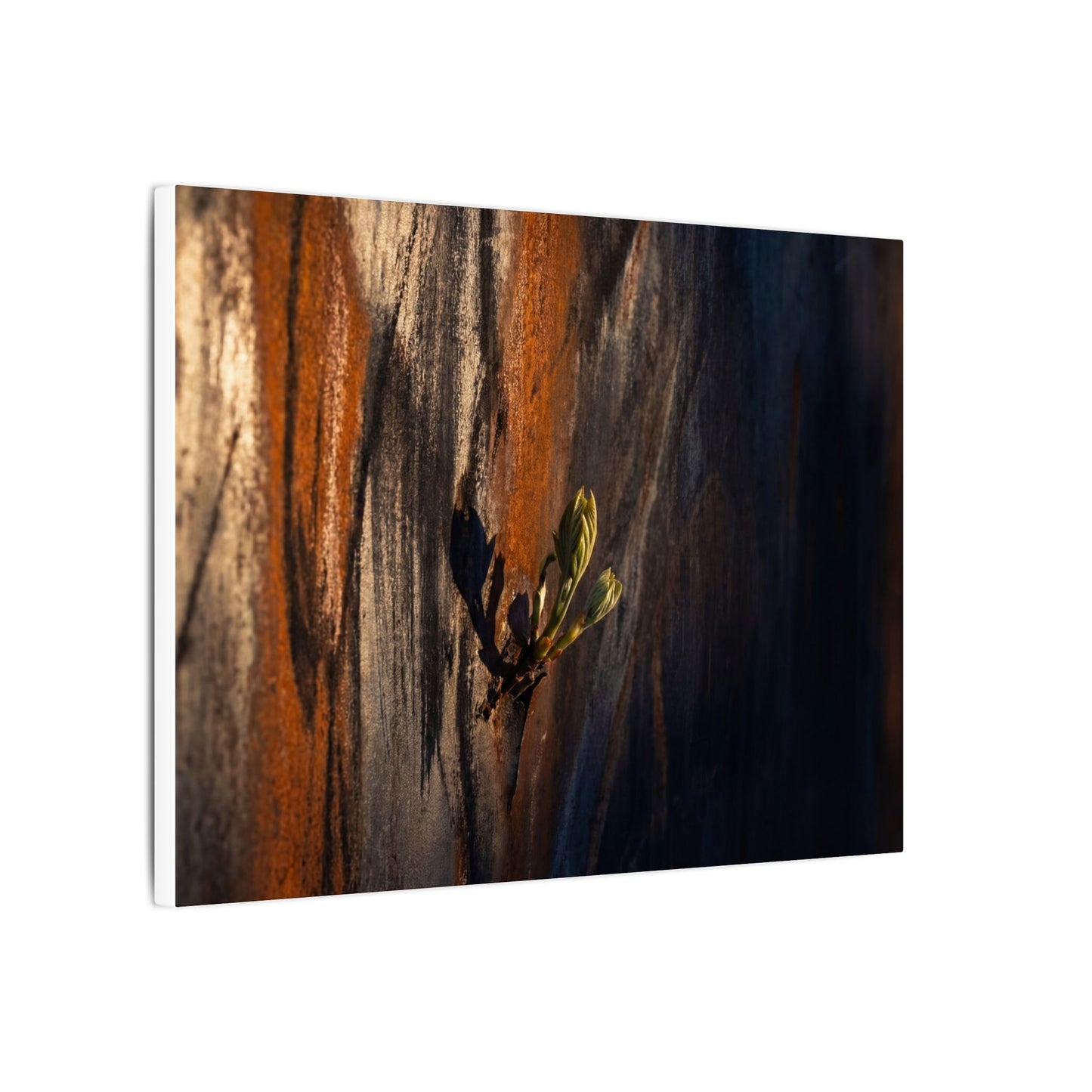 Rust Patina Charcoal Ink Canvas Art | Moody Dark Japandi Art