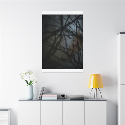 Shadow Play Dark Texture Canvas Art | Sophisticated Dark Japandi Art