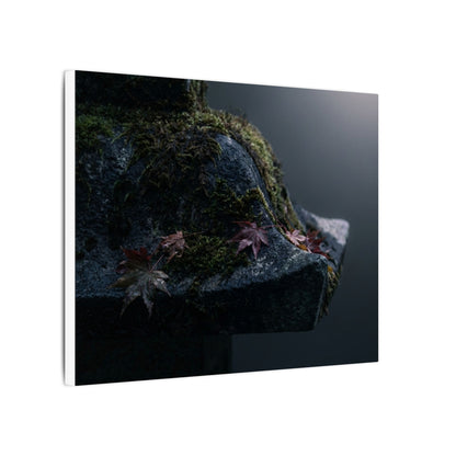 Stone Lantern Moody Minimal Canvas Art | Sophisticated Dark Japandi Art