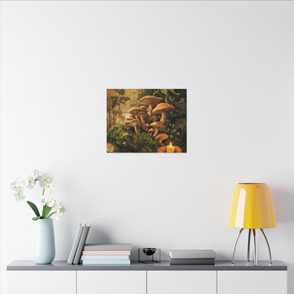 Spring Wild Mushrooms Herbarium Canvas Art | Earthy Decor