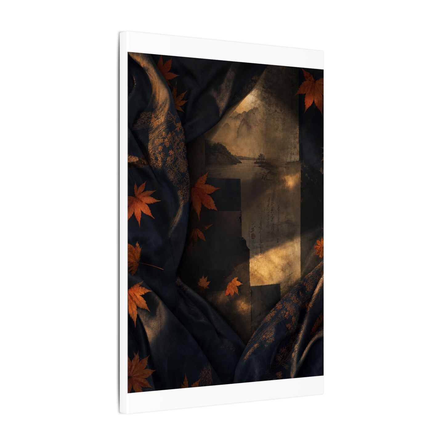 Autumn Silk Drape Shadow Zen Canvas Art | Bold Decor