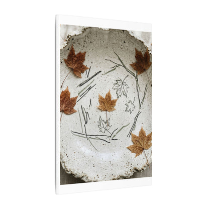 Ceramic Bowl Autumn Canvas Art | Japandi Elegant Design