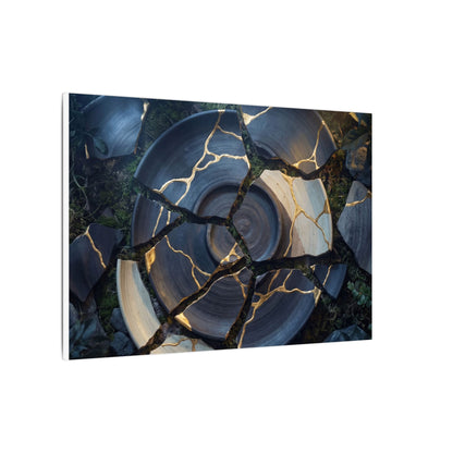 Resilient Broken Pottery Canvas Art - Gold Vein Kintsugi