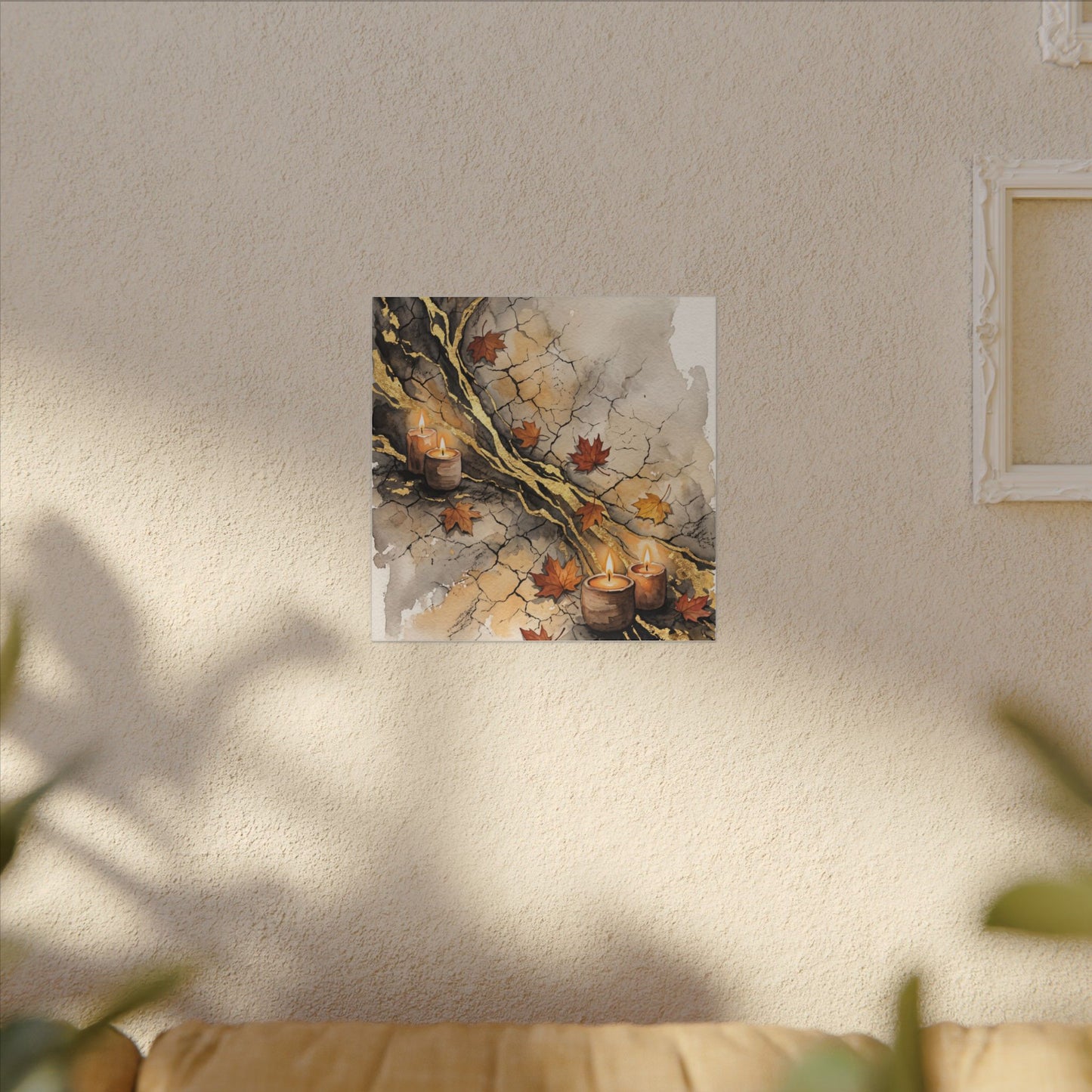 Cracked Earth Autumn Canvas Art | Japandi Warm Design