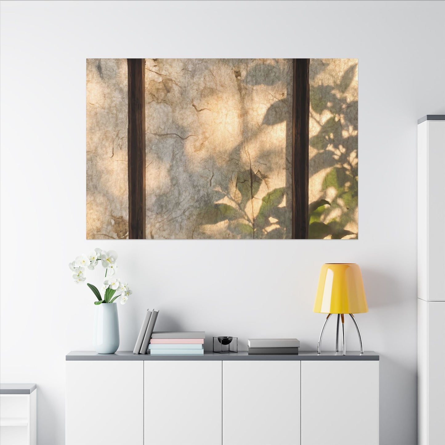 Golden Hour Shoji Screen Canvas Art - Japandi Mono No Aware