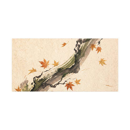 Ink Brushstroke Autumn Canvas Art | Zen Calm Design