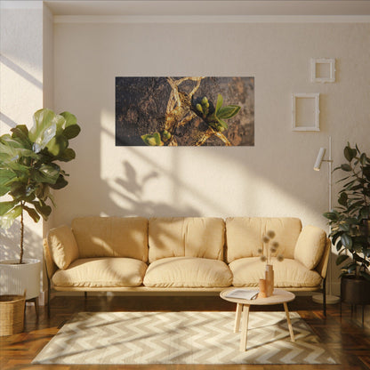Rust Patina Gold Repair Canvas Art | Resilient Kintsugi Art