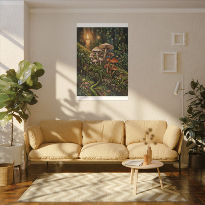 Spring Wild Mushrooms Herbarium Canvas Art | Rustic Decor