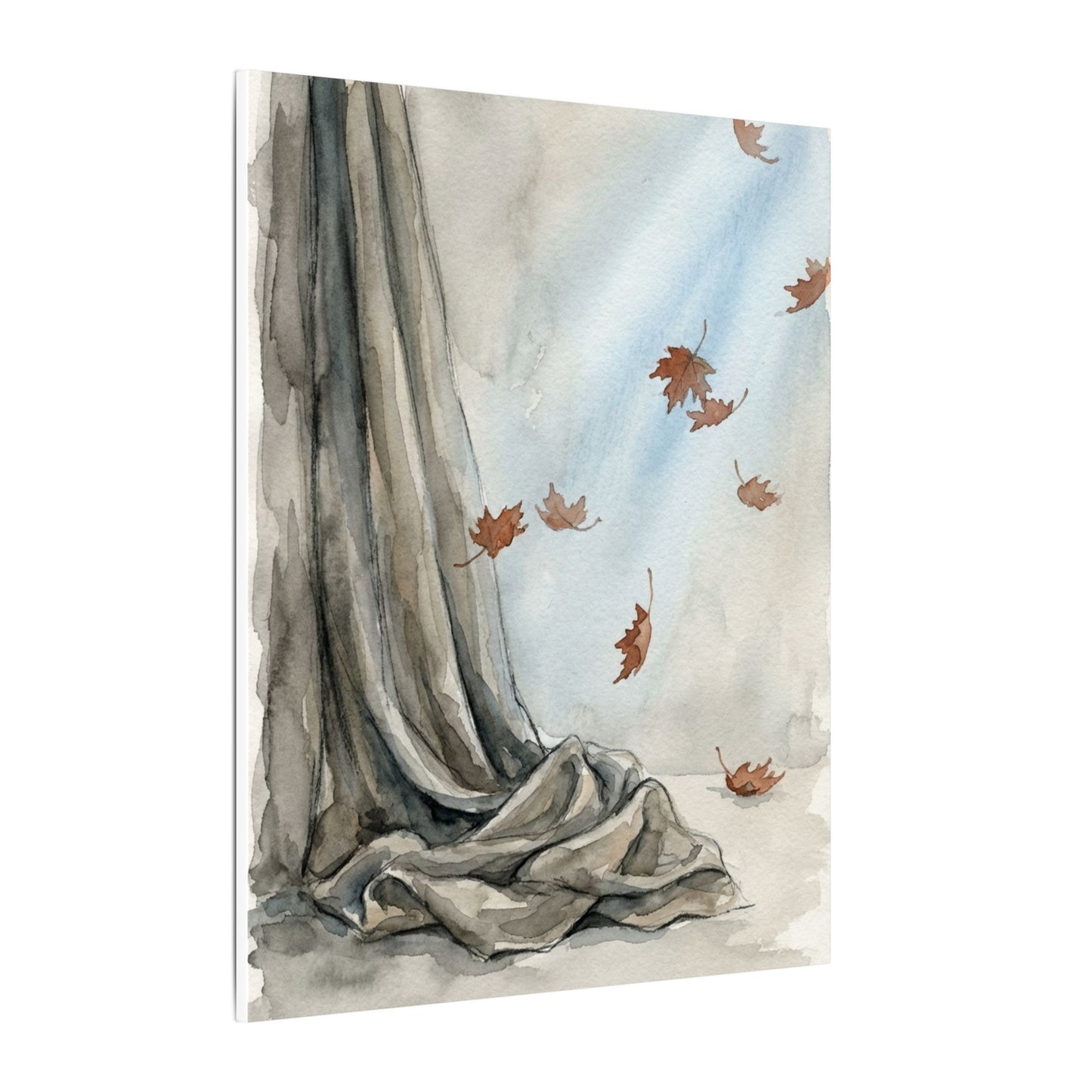 Ma Silk Drape Canvas Art - Japandi Watercolor