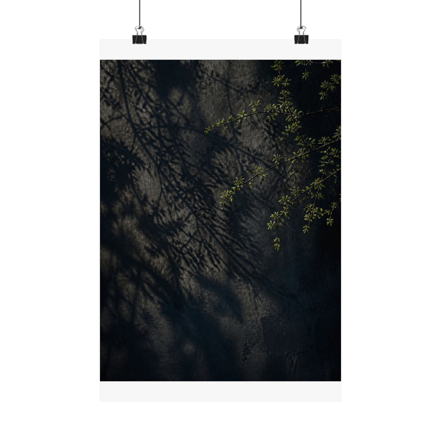 Dark Japandi Shadow Play in Overcast | Moody Minimal Wall Art Print