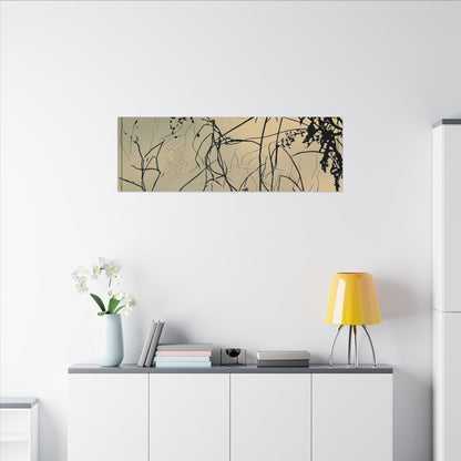Golden Hour Shadow Play Canvas Art - Japandi Mono No Aware