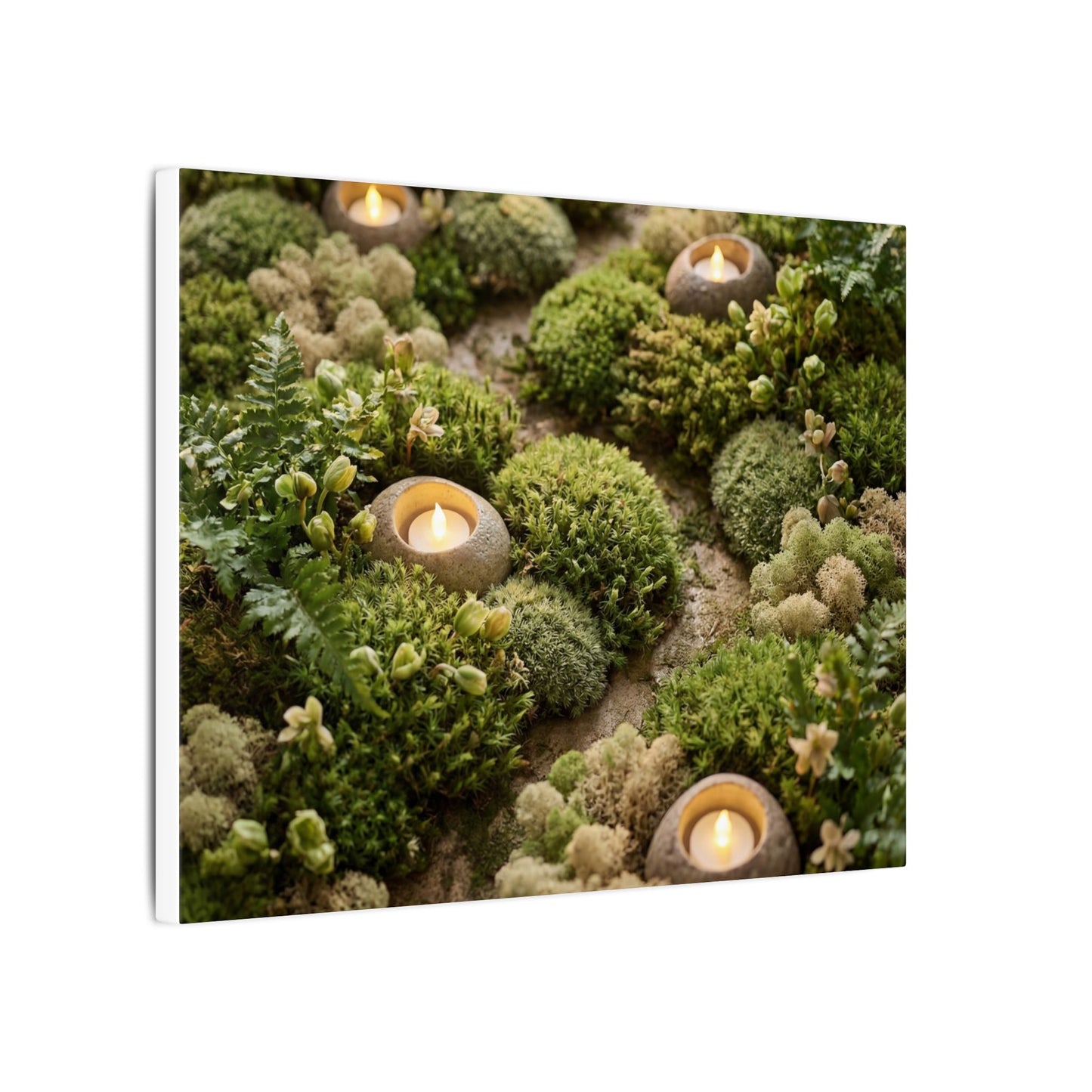 Moss Close Up Japanese Pattern Canvas Art | Neutral Japandi Art