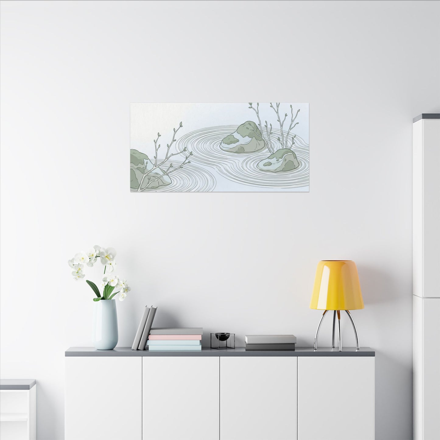 Moonlight Rock Garden Canvas Art - Japandi Ma