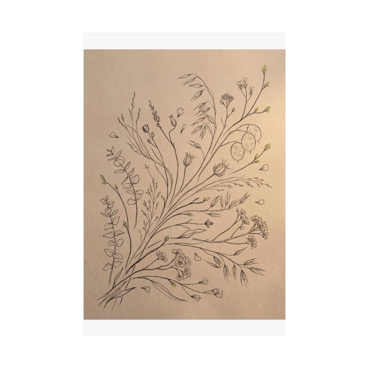 Golden Hour Dried Flowers Wall Art Print - Japandi Seijaku