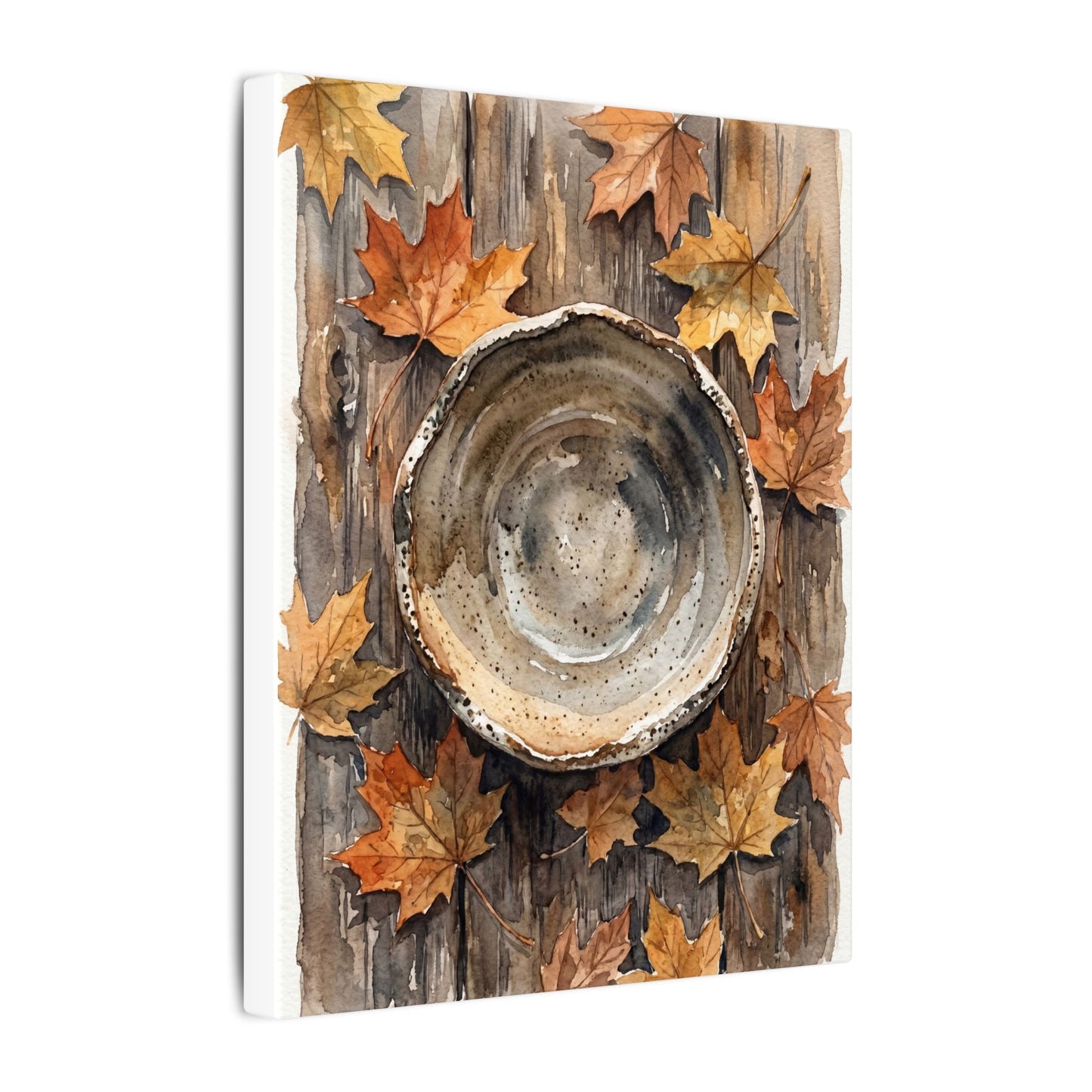 Ma Ceramic Bowl Canvas Art - Japandi Watercolor