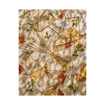 Artful Paper Fold Wall Art Print - Gold Repair Kintsugi