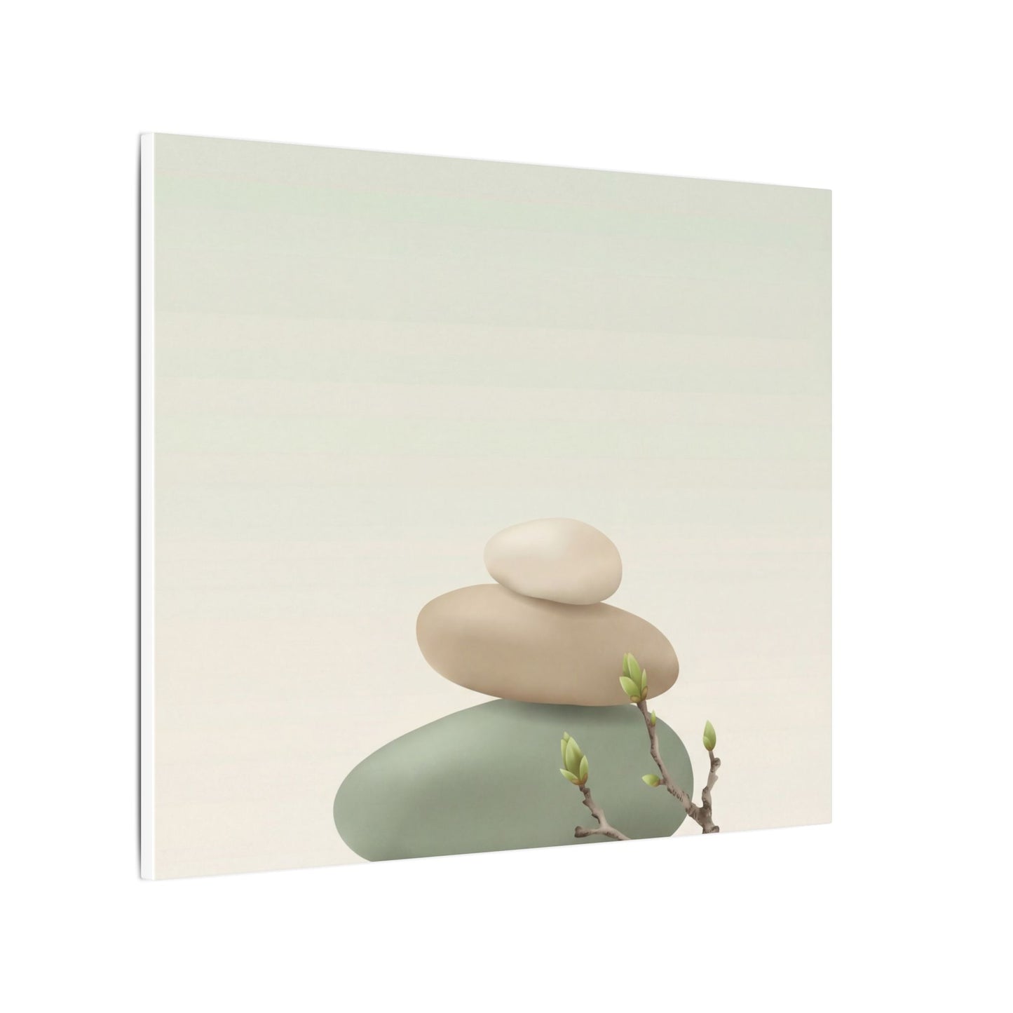 Dawn River Stones Canvas Art - Japandi Fukinsei