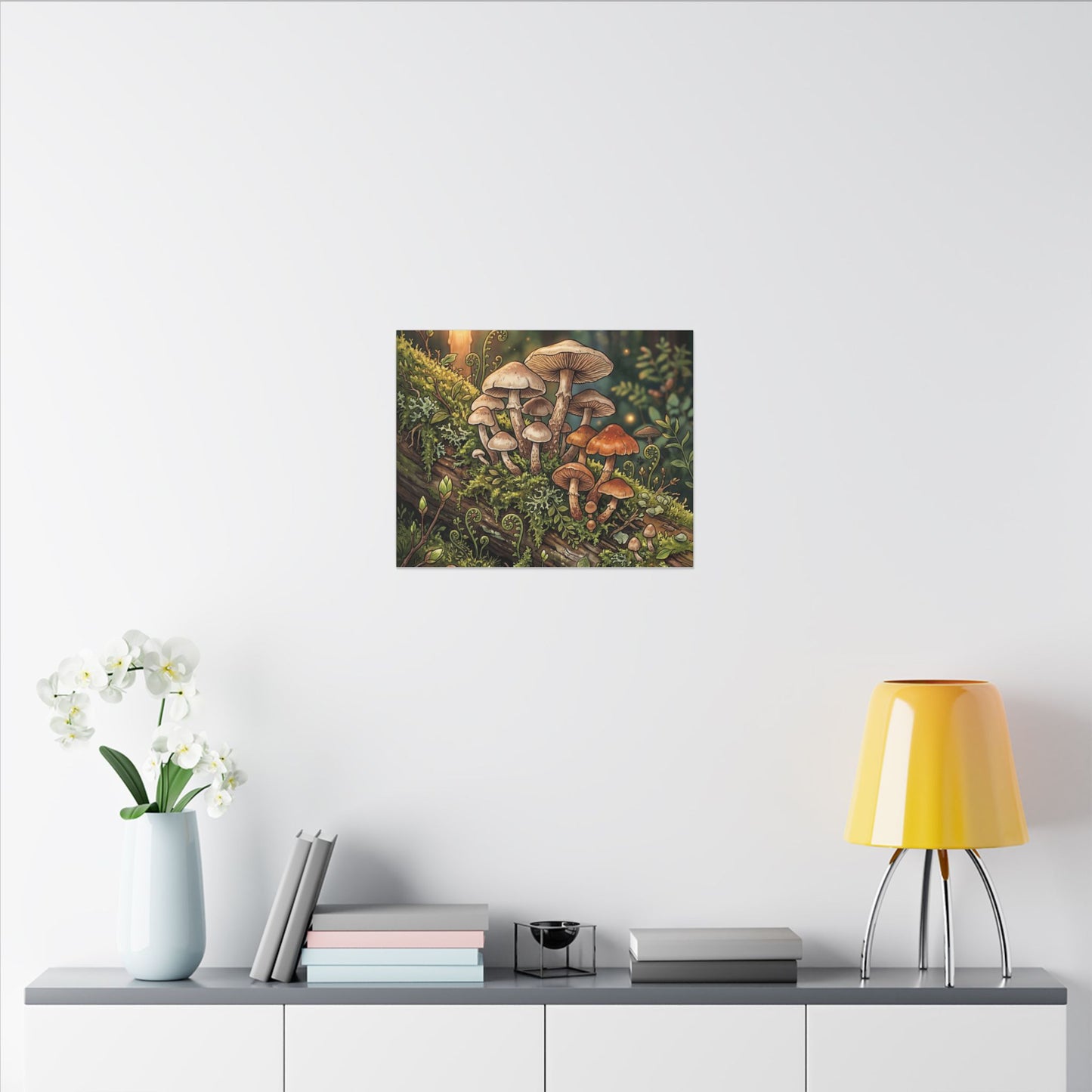 Spring Wild Mushrooms Herbarium Canvas Art | Rustic Decor