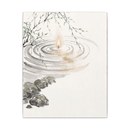 Water Ripple Sumi E Canvas Art | Tranquil Zen Art