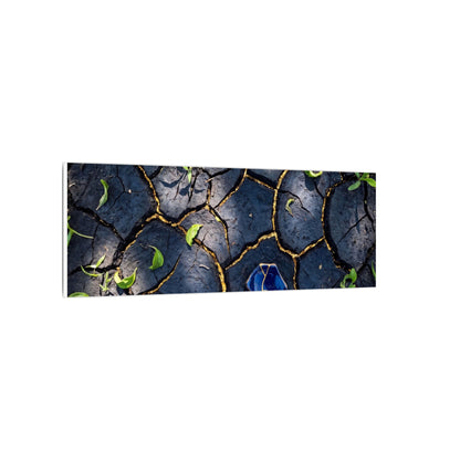 Cracked Earth Canvas Art | Spring Dark Japandi Moody Minimal Art