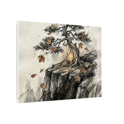 Pine Tree Autumn Canvas Art | Japandi Earthy Design