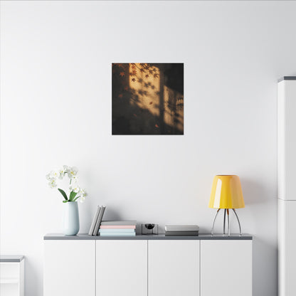 Shadow Play Canvas Art | Autumn Dark Japandi Charcoal Ink Art