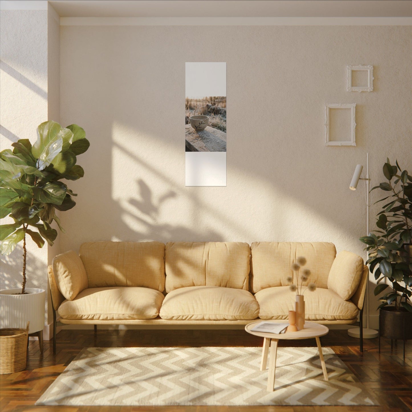 Golden Hour Ceramic Bowl Canvas Art - Japandi Ma
