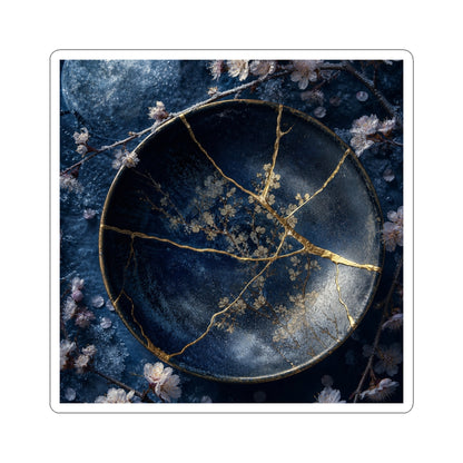 Healing Cherry Blossom Sticker - Gold Repair Kintsugi