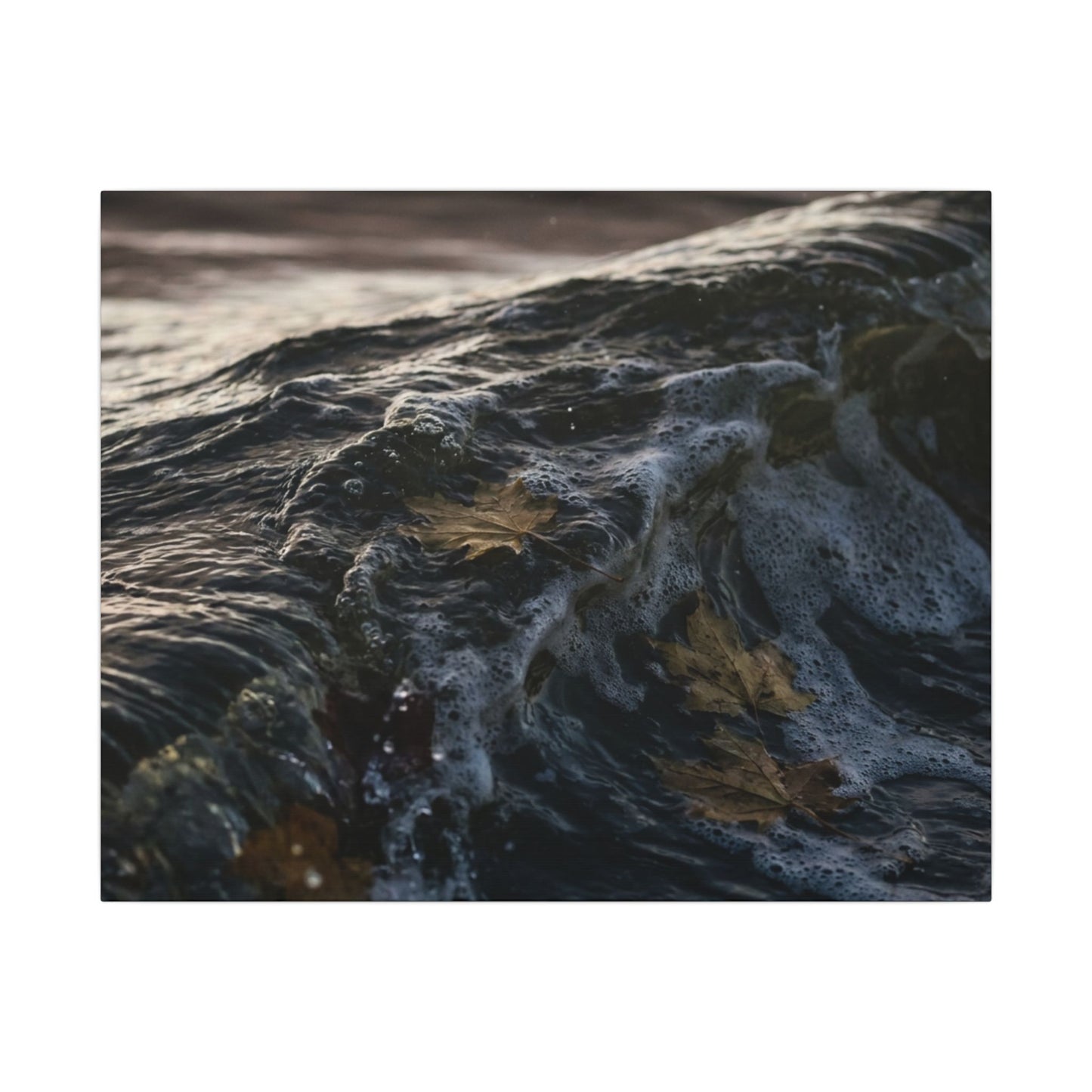 Dark Japandi Ocean Wave in Dawn | Moody Minimal Canvas Art
