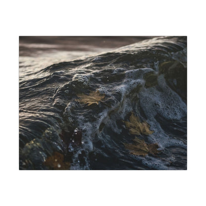 Dark Japandi Ocean Wave in Dawn | Moody Minimal Canvas Art