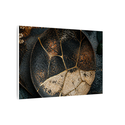 Kintsugi Rust Patina in Dawn | Gold Repair Canvas Art