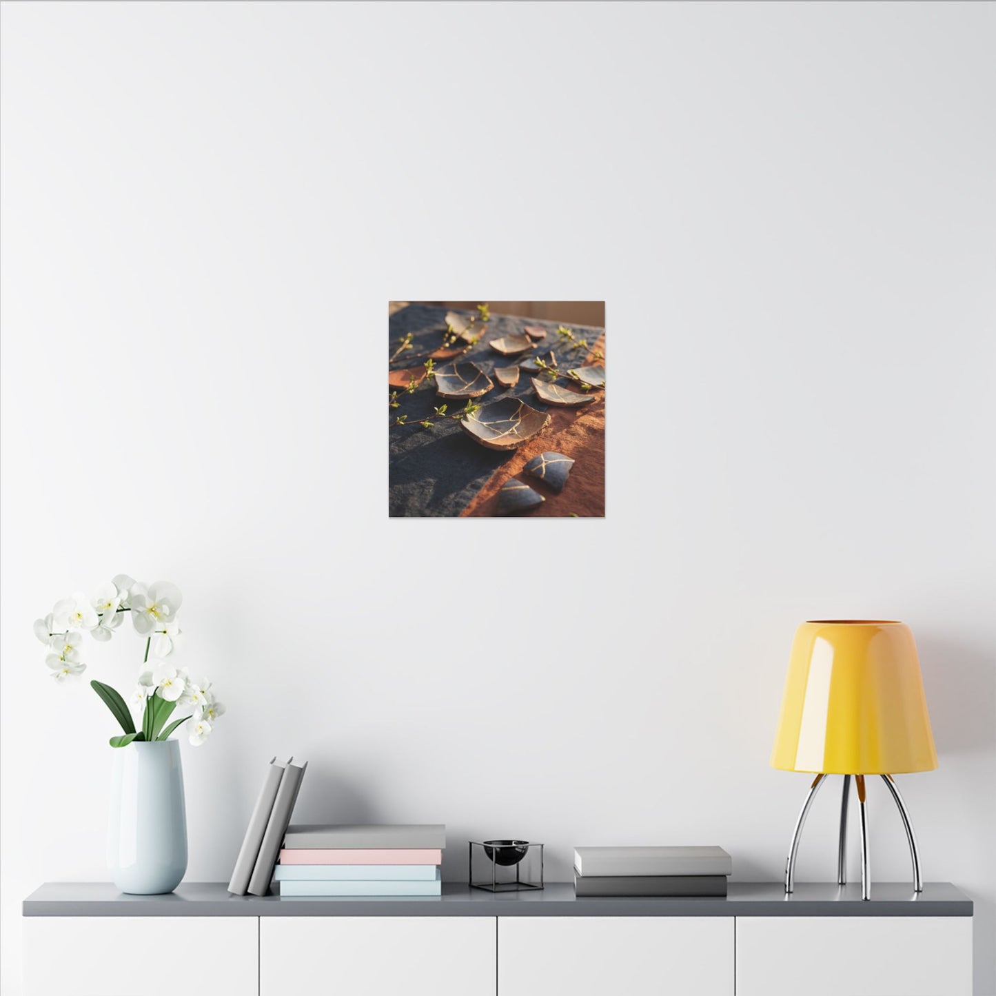 Spring Broken Pottery Gold Vein Canvas Art | Philosophical Decor