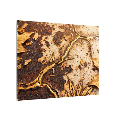 Kintsugi Rust Patina in Golden Hour | Gold Vein Canvas Art