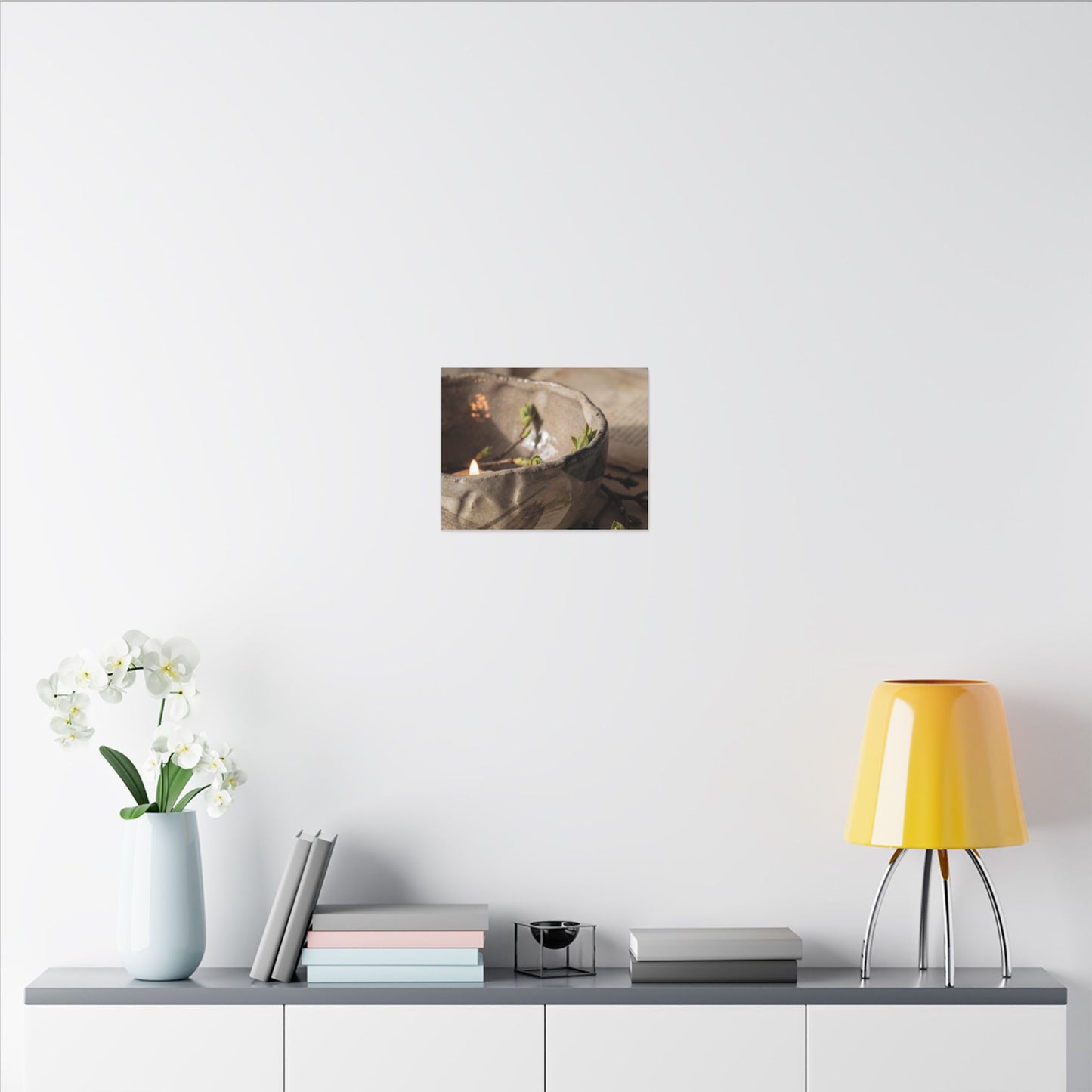 Candlelight Ceramic Bowl Canvas Art - Japandi Ma