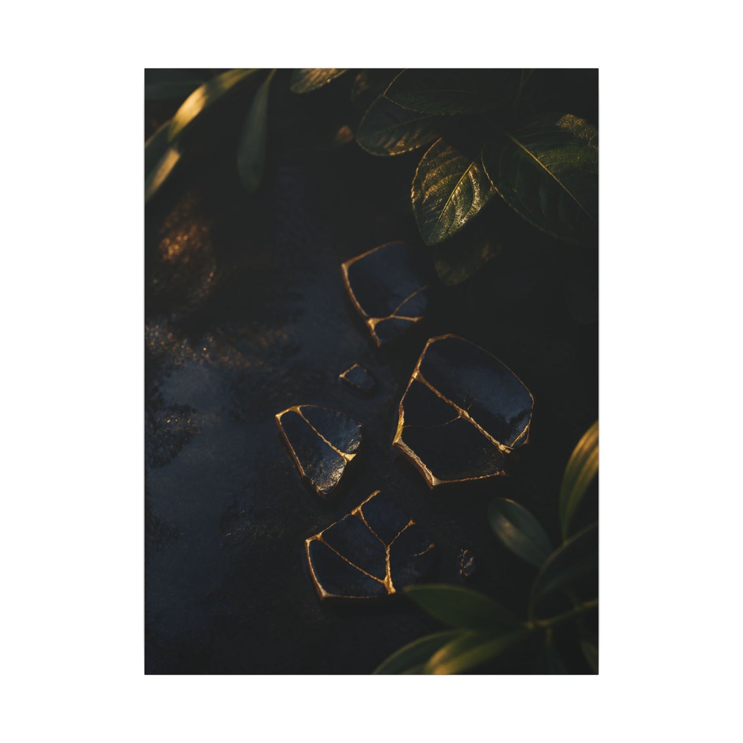 Summer Broken Pottery Moody Minimal Canvas Art | Atmospheric Decor