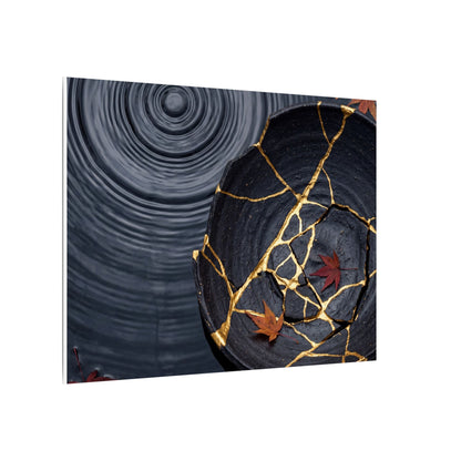Philosophical Water Ripple Canvas Art - Gold Repair Kintsugi