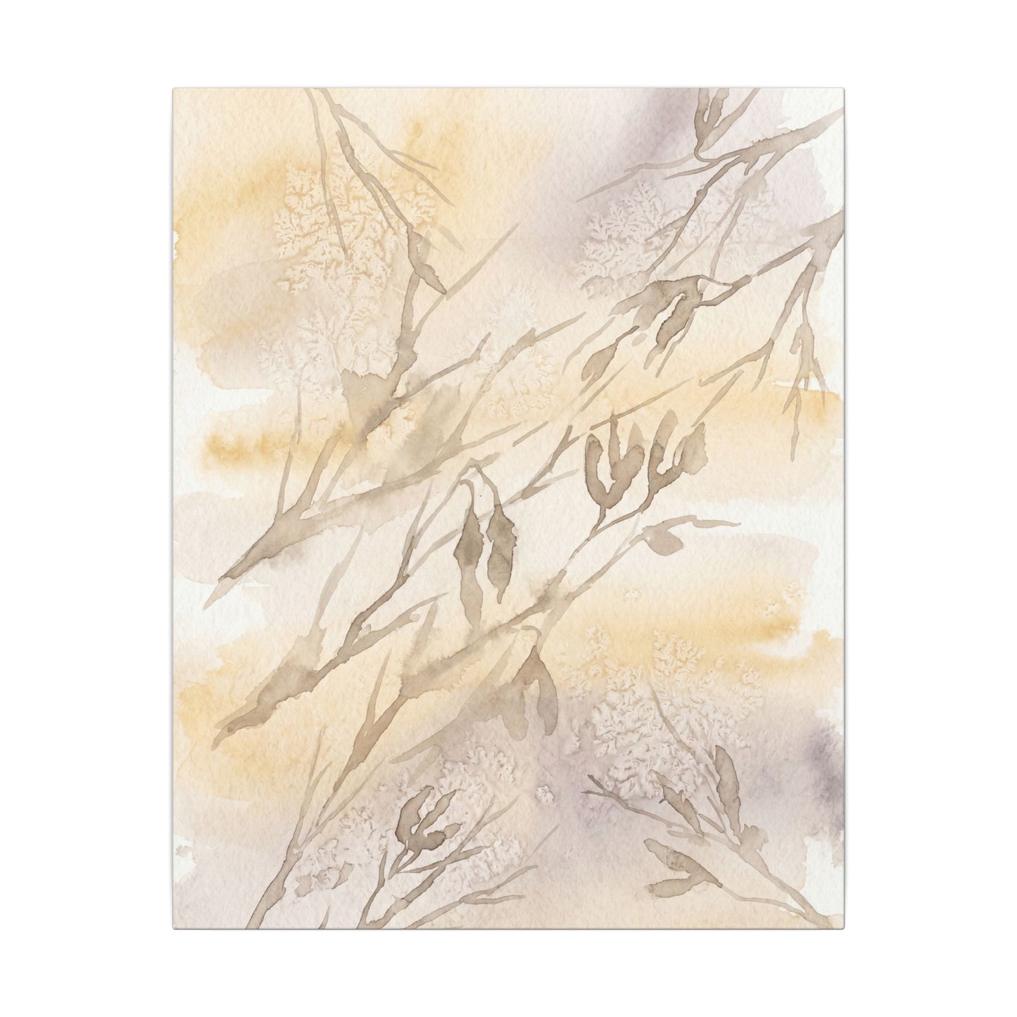 Shadow Play Winter Canvas Art | Japandi Warm Design