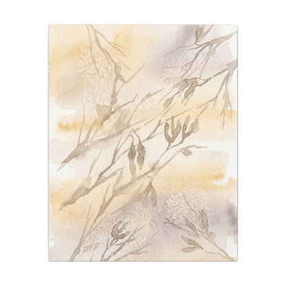 Shadow Play Winter Canvas Art | Japandi Warm Design