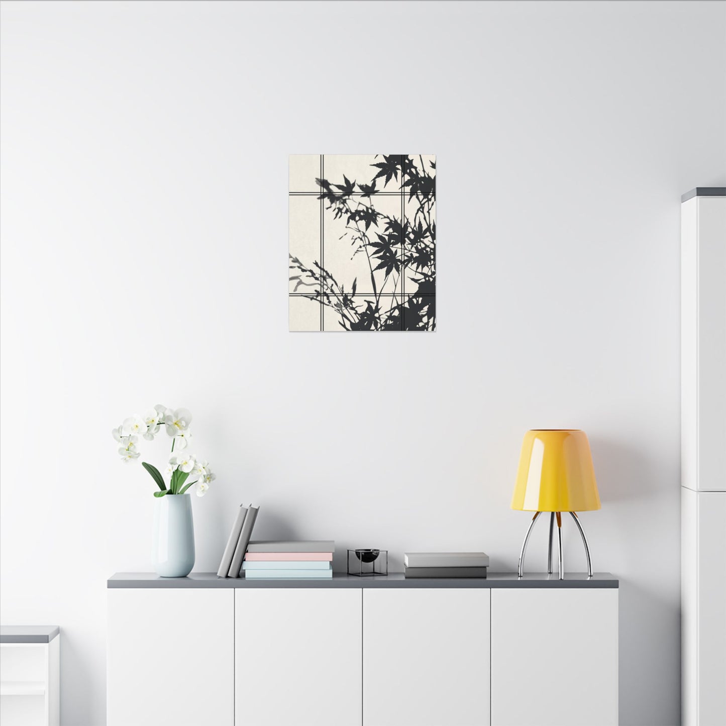 Shoji Screen Canvas Art | Summer Japandi Minimal Line Art