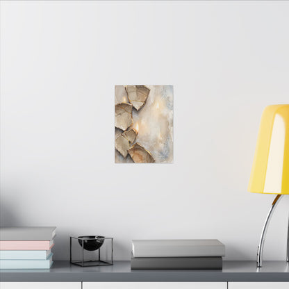 Broken Pottery Winter Canvas Art | Japandi Warm Design
