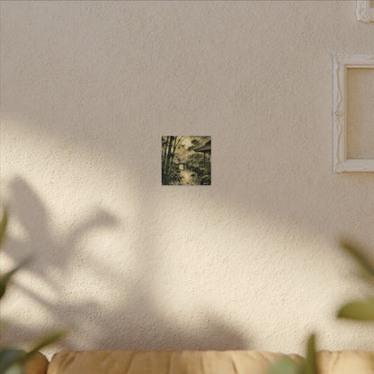 Moonlit Garden Sumi E Canvas Art | Calm Zen Art