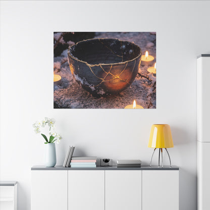 Ceramic Bowl Gold Repair Canvas Art | Beautiful Kintsugi Art