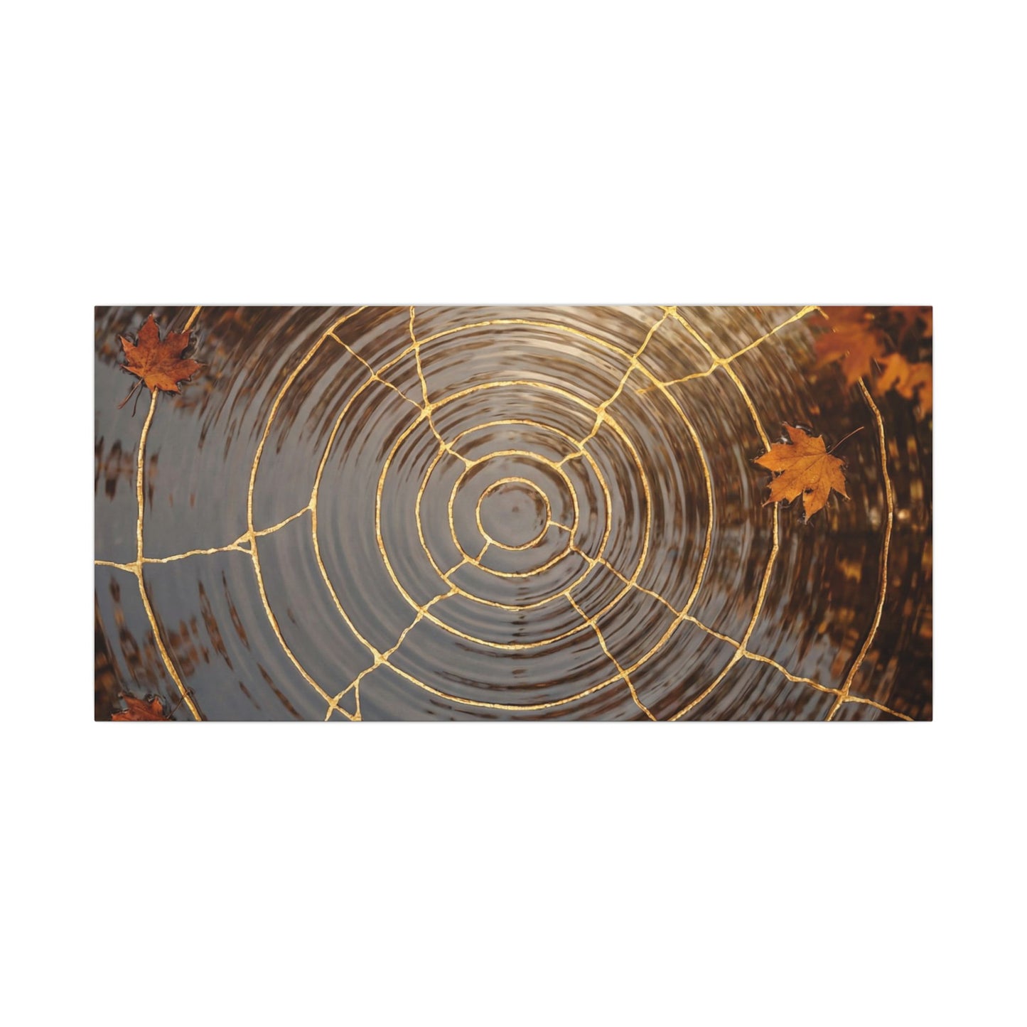 Artful Water Ripple Canvas Art - Gold Vein Kintsugi