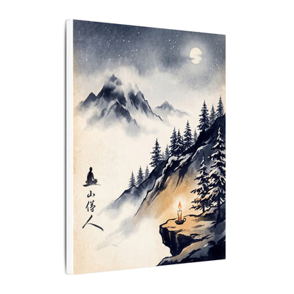 Mountain Mist Canvas Art | Winter Zen Ukiyo E Inspired Art