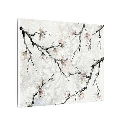 Cherry Blossom Canvas Art | Winter Japandi Watercolor Art