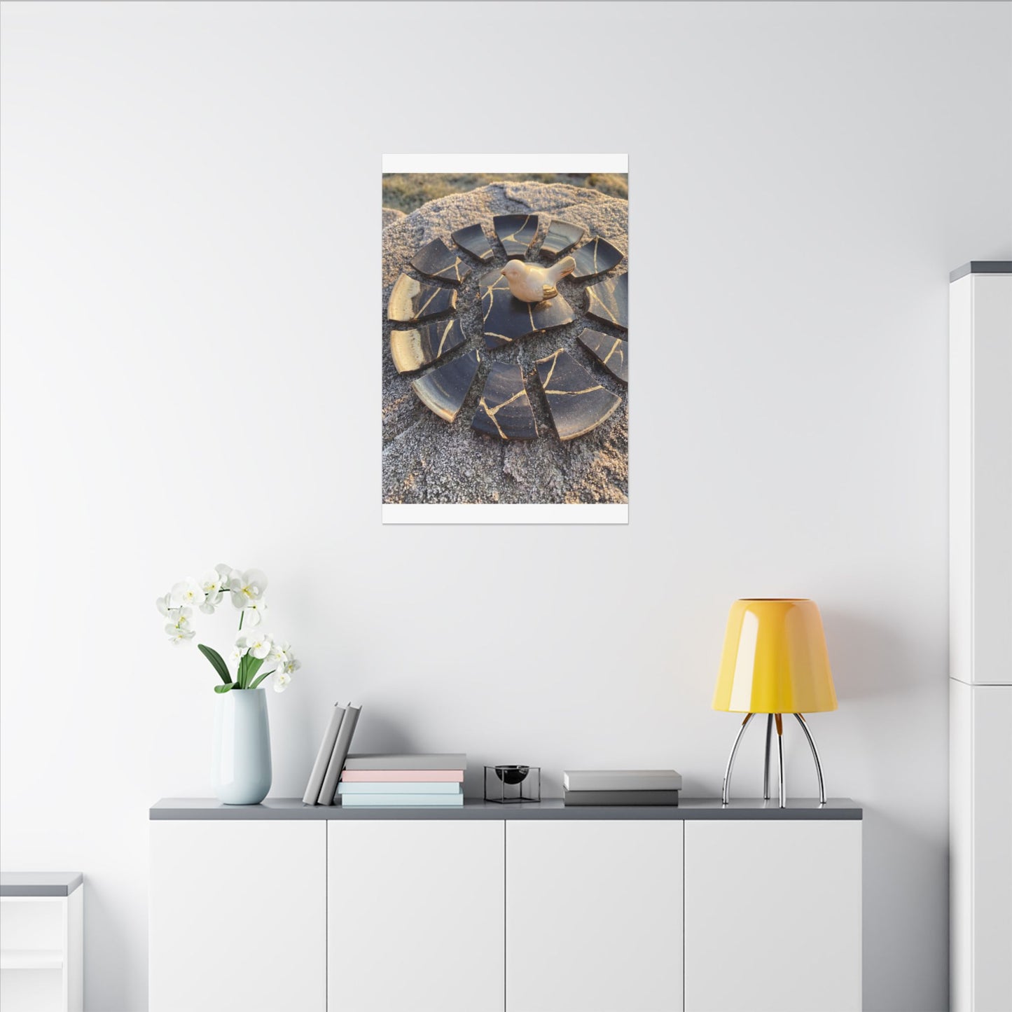Golden Hour Broken Pottery Canvas Art - Kintsugi Datsuzoku