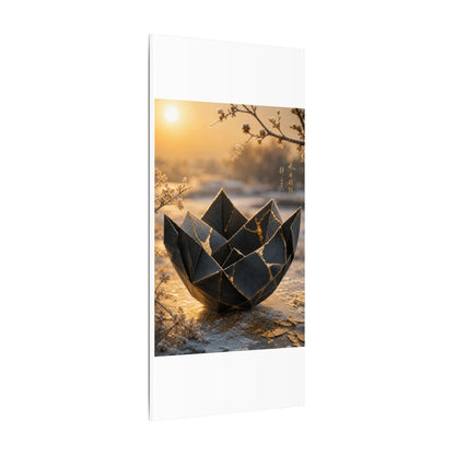 Kintsugi Paper Fold in Golden Hour | Gold Repair Canvas Art
