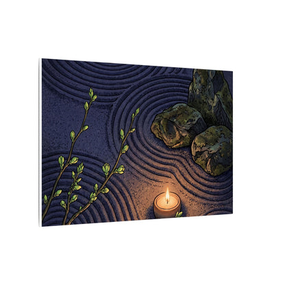Mono No Aware Rock Garden Canvas Art - Zen Ukiyo E Inspired
