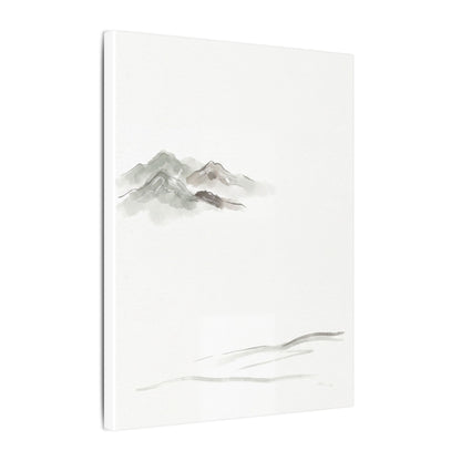 Winter Mountain Mist Minimal Line Canvas Art | Elegant Decor