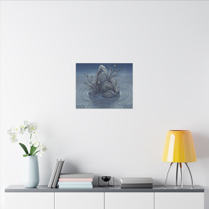 Spring Rock Garden Ukiyo E Inspired Canvas Art | Tranquil Decor